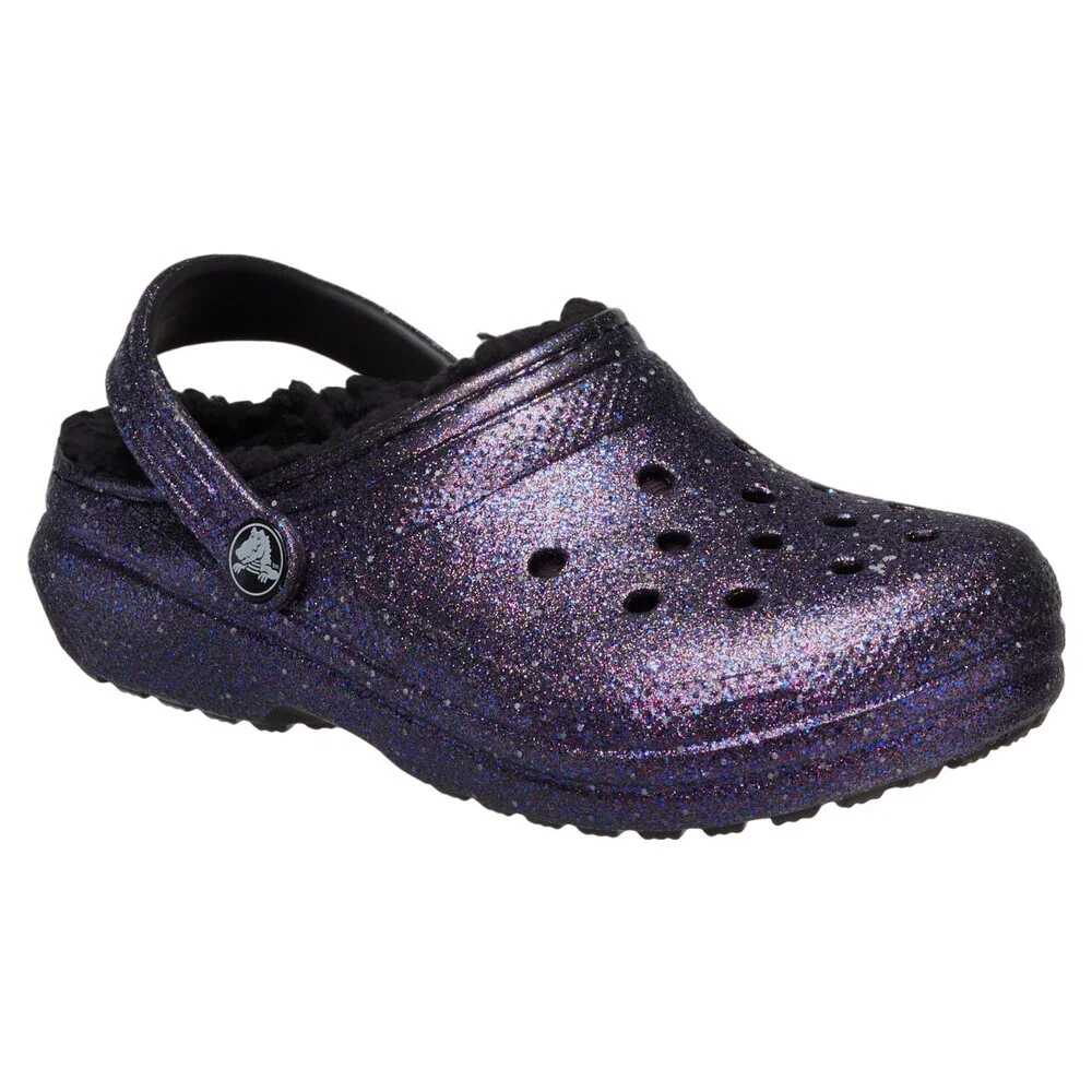 Crocs Classic 210764-0C4 Clog Kids C11 Space Glitter Lined Comfort Shoes ERK1858